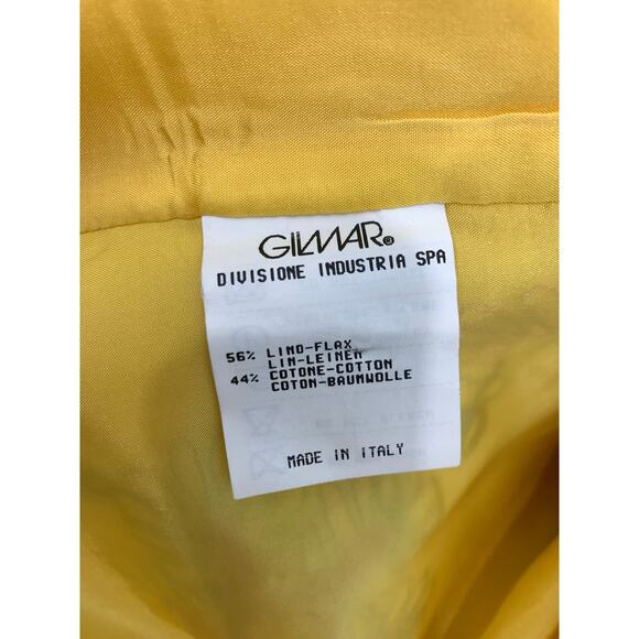 Cento x Cento Yellow Linen Blend Vest w Floral Embroidery | Italy 38 XS/S - Picture 8 of 9